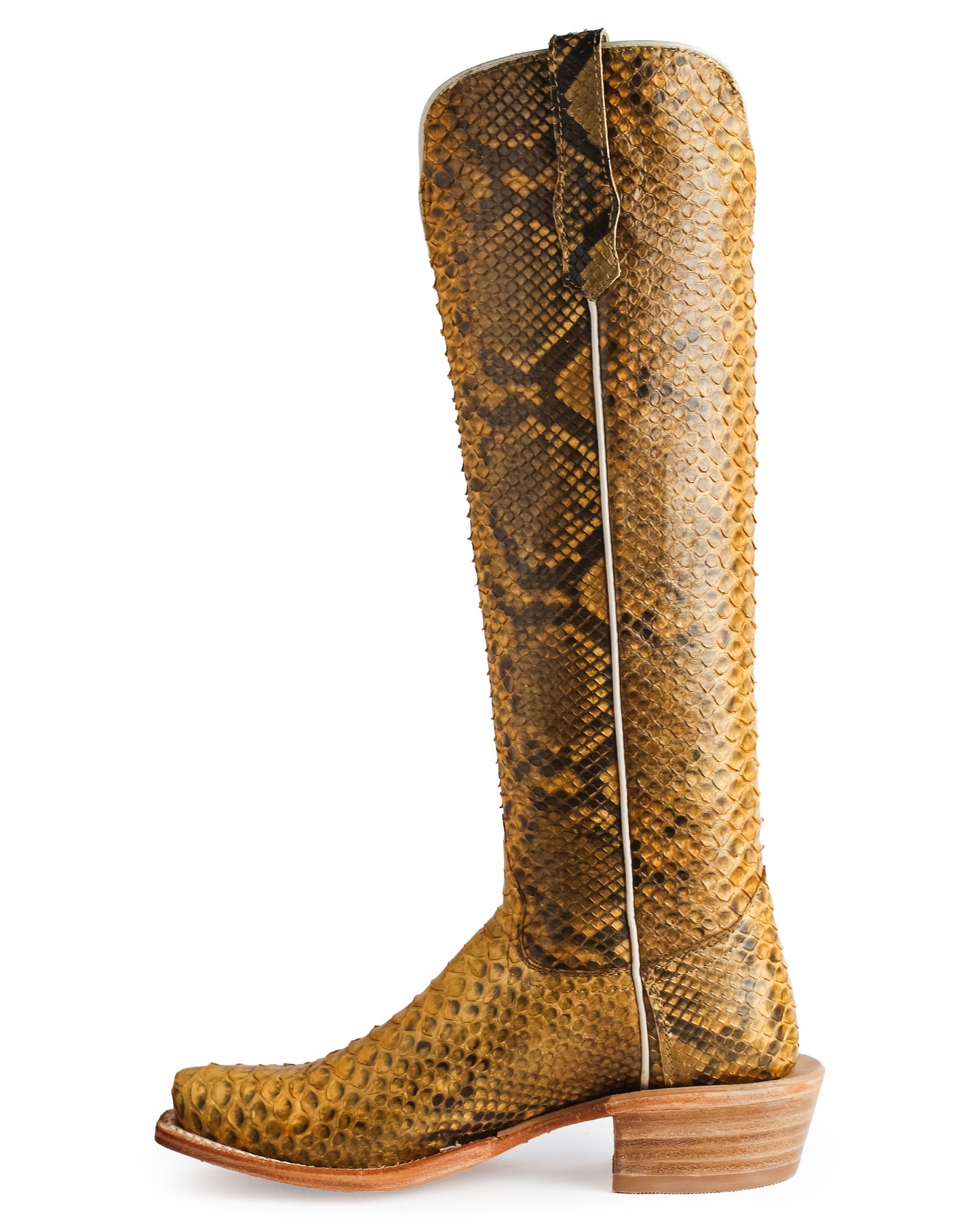 Women's Champagne Tall Exotic Western Boots - Rwl7212-1