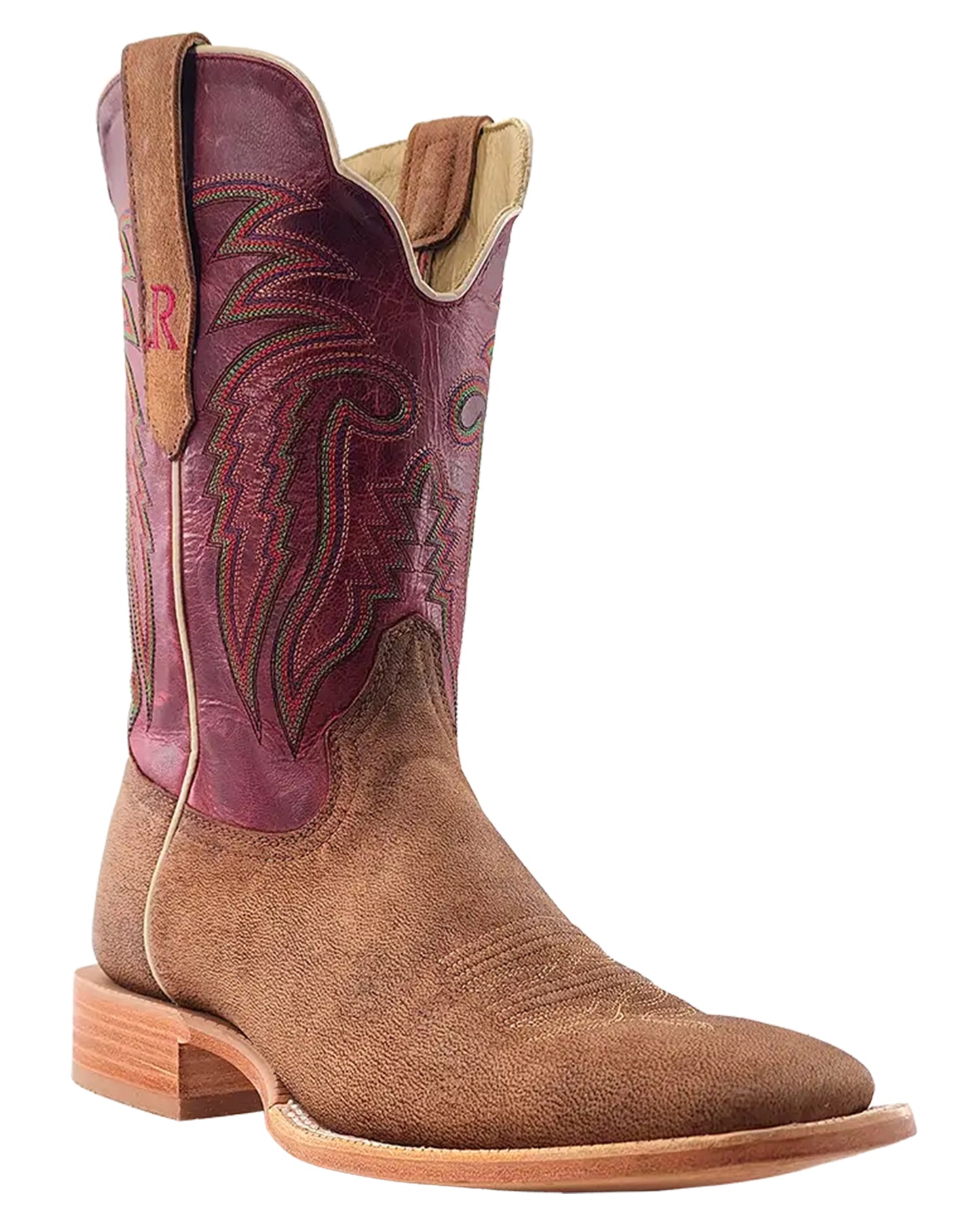 Men's Tan Nubuck Western Boots by R Watson from Skip’s Western Outfitters | RWATSON-RW7210-2-070-D