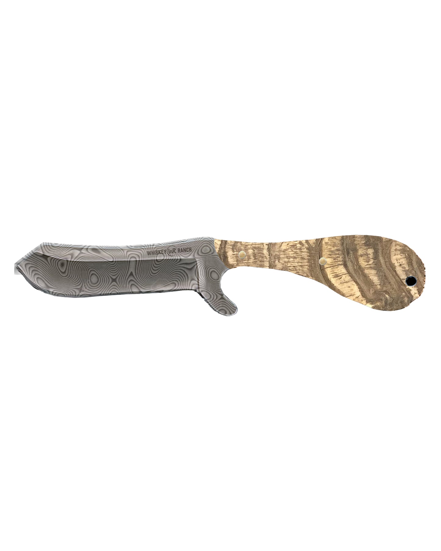 Ram Horn Ram Horn Damascus Bullcutter Knife - Wb42-06 by Whiskey Bent Knives from Skip’s Western Outfitters | WBK-WB42-06-RAM-HORN