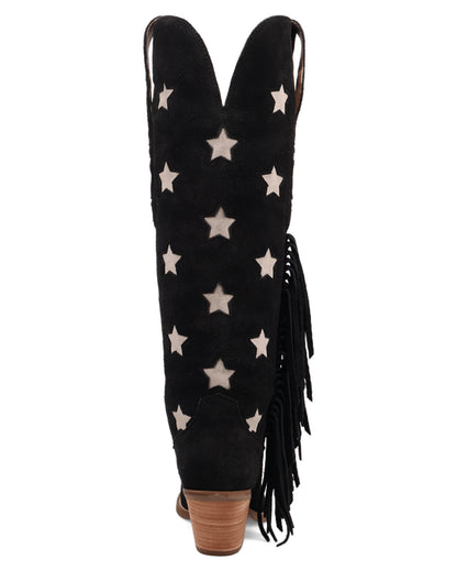 Dingo Women's Super Star Suede Western Boots in Black with Snip Toe at Skip's Western Outfitters | DI2177-Black