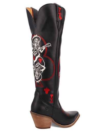 Dingo Women's King Of Clubs Western Boots in Black with Snip Toe at Skip's Western Outfitters | DI2231-Black