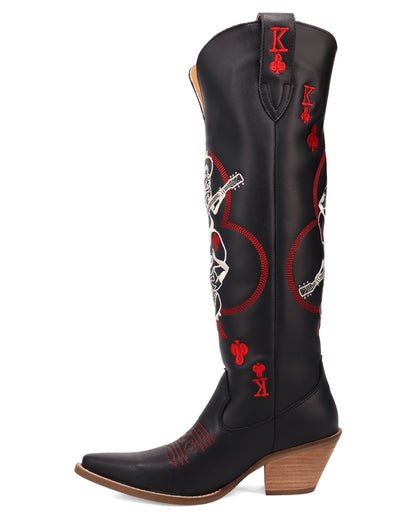 Dingo Women's King Of Clubs Western Boots in Black with Snip Toe at Skip's Western Outfitters | DI2231-Black