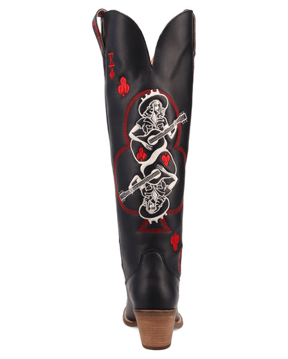 Dingo Women's King Of Clubs Western Boots in Black with Snip Toe at Skip's Western Outfitters | DI2231-Black