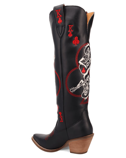 Dingo Women's King Of Clubs Western Boots in Black with Snip Toe at Skip's Western Outfitters | DI2231-Black