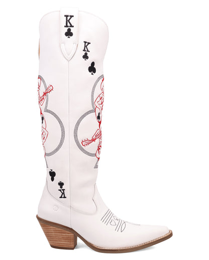 Dingo Women's King Of Clubs Western Boots in White with Snip Toe at Skip's Western Outfitters | DI2231-White