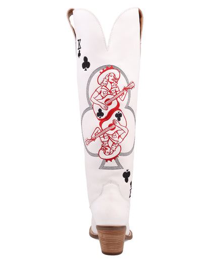 Dingo Women's King Of Clubs Western Boots in White with Snip Toe at Skip's Western Outfitters | DI2231-White