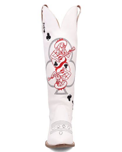 Dingo Women's King Of Clubs Western Boots in White with Snip Toe at Skip's Western Outfitters | DI2231-White