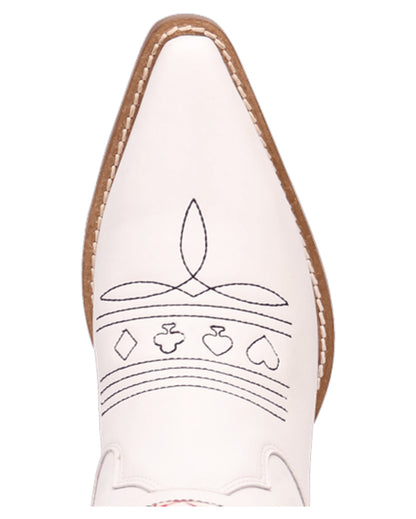 Dingo Women's King Of Clubs Western Boots in White with Snip Toe at Skip's Western Outfitters | DI2231-White