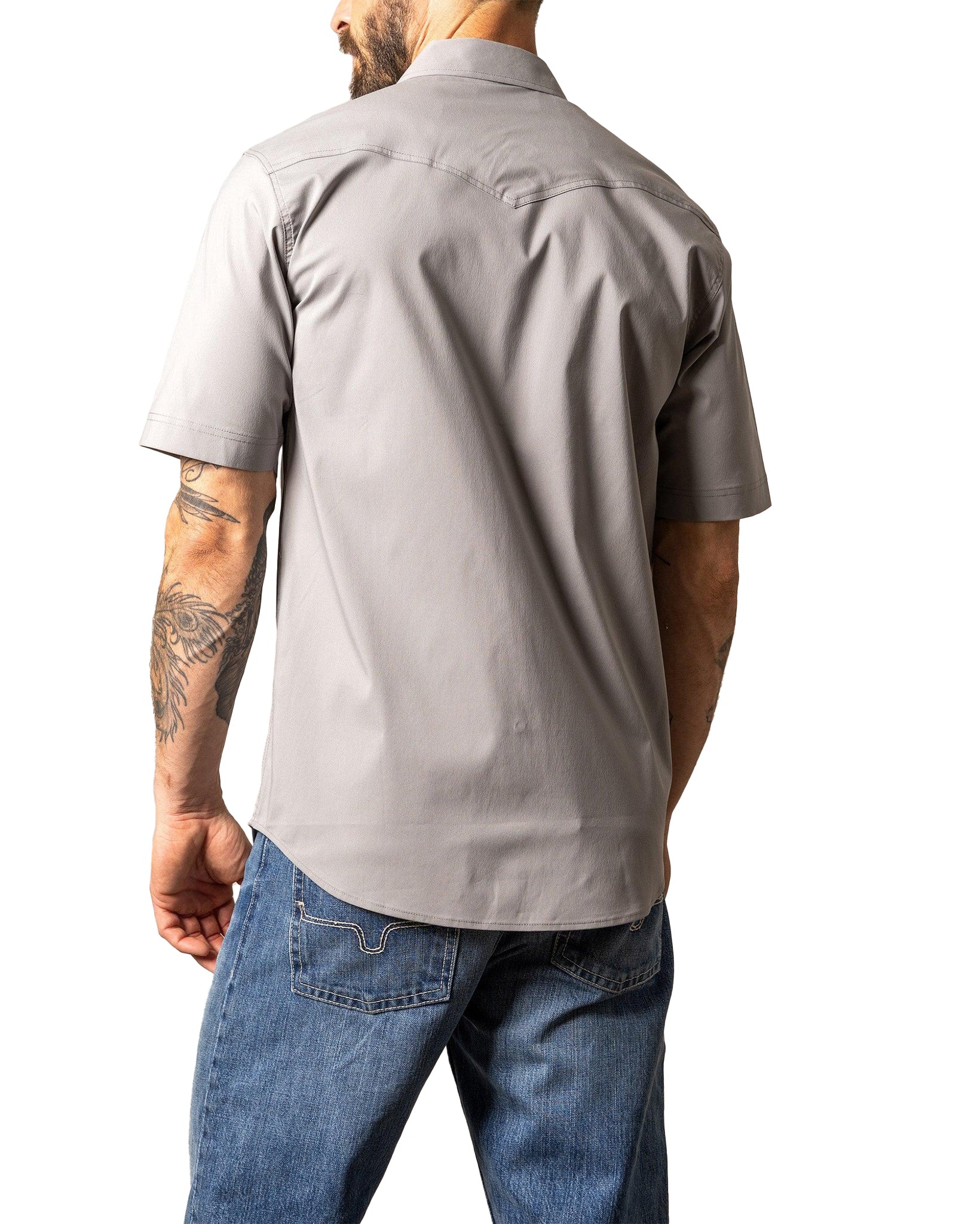 Kimes Ranch Men's Rio Dress Short Sleeve Shirt in Grey at Skip's Western Outfitters