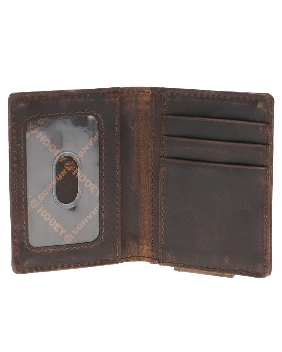 Zemi Tan Bifold Money Clip With Black Lightning Basket Weave With Brown Lightning Bolt And Roughy Logo Rivet - Rmc016-Tnbr