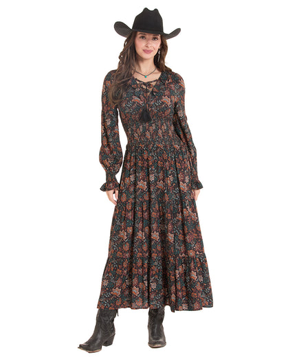 Women's Floral Lurex Dress - Bwd2R10016-32