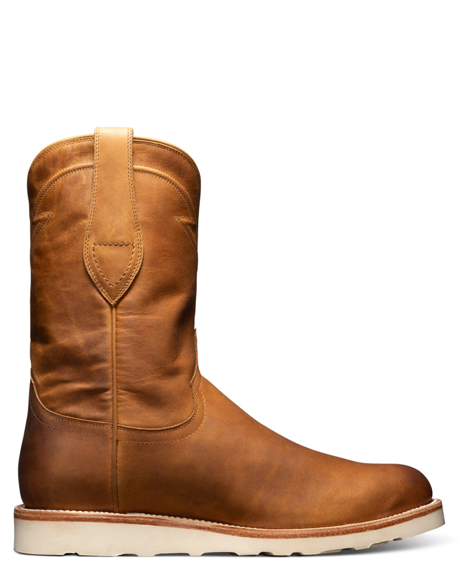 Men's The Knox Vibram In Wheat Cowhide Roper Boots - 10036-Whe