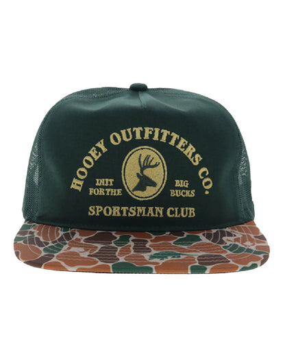 Sportsman 5-Panel Tan Hooey Outfitters Buck Embroidery And Camo Bill Trucker Hat - Osfa - 6040T-Gr