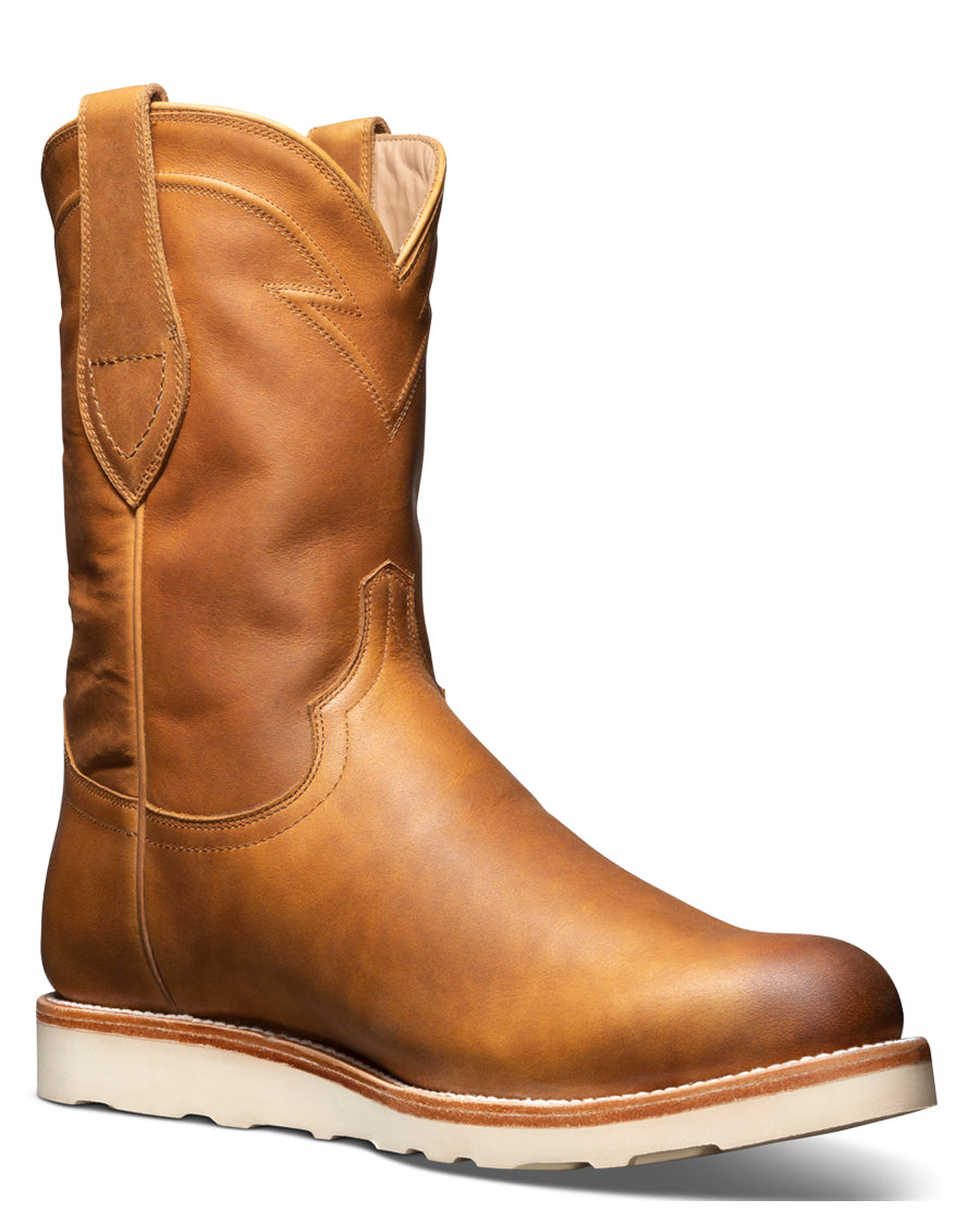 Men's The Knox Vibram In Wheat Cowhide Roper Boots - 10036-Whe