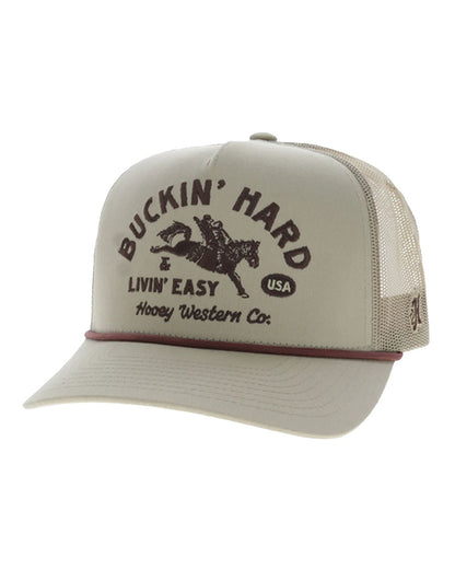 Buckin' Hard 5-Panel Trucker Snapback Hat - Osfa - 2692T-Tn