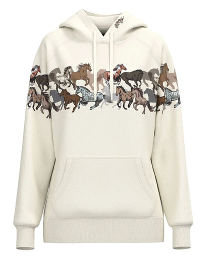 Women's Legendary Horse Print Long Sleeve Hoodie - Hh2606Crpr