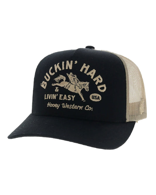 Buckin' Hard 5-Panel Trucker Snapback Hat - Osfa - 2692T-Bktn