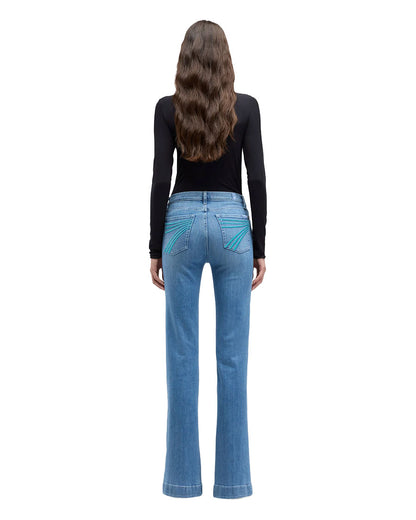 Women's Dojo Slim Illusion Flare Jeans - 7U307C12-1Zh