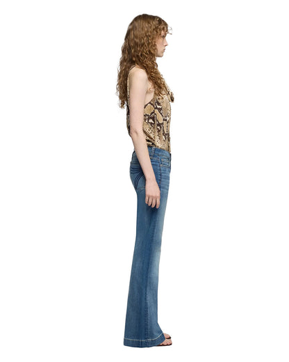 Women's Dojo Tailorless Slim Illusion Flare Jeans - 7U45244A-Dlu