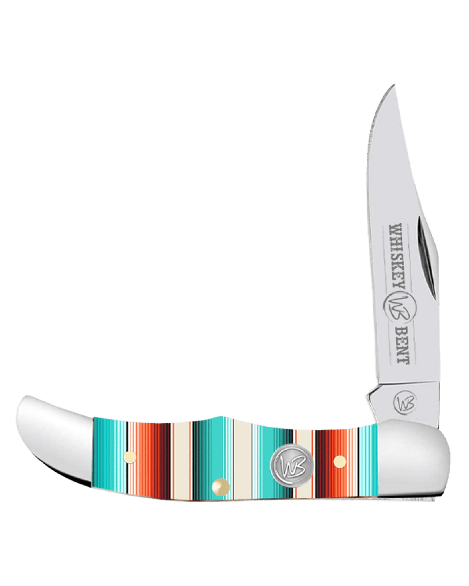 Serape Coastal Acrylic Mini Hunter Knife - Wb14-01 by Whiskey Bent Knives from Skip’s Western Outfitters | WBK-WB14-01-SERAPE-COASTAL