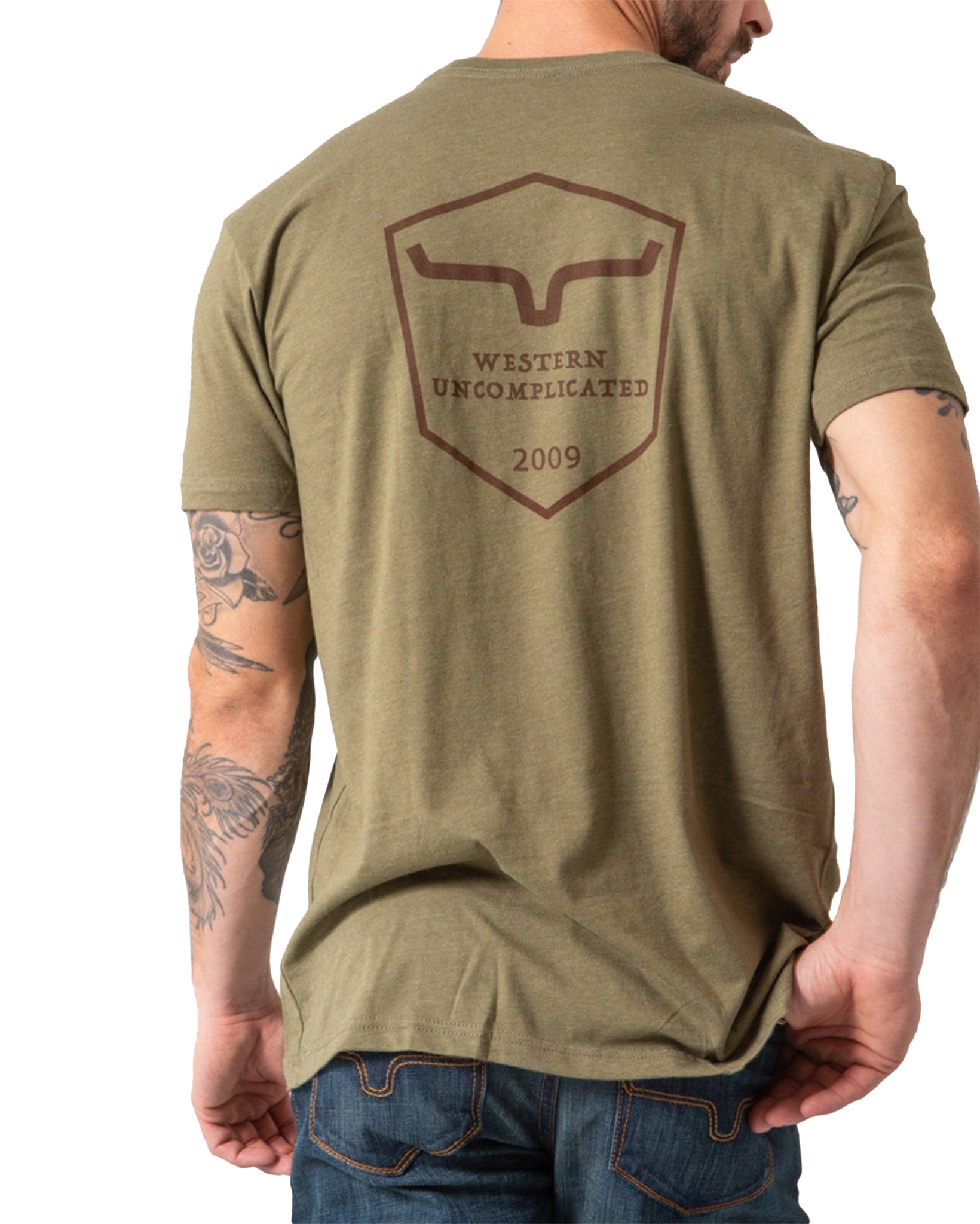 Kimes Ranch Men's Shielded Trucker Short Sleeve T-Shirt in Military Green at Skip's Western Outfitters