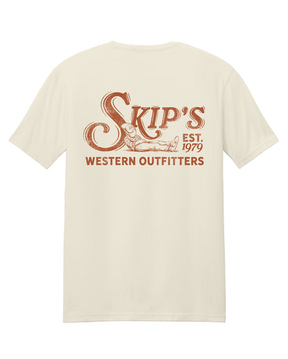 Skip's Vintage Cowboy Established 1979 T-Shirt - 64000-Nat-Texorg by Skips from Skip’s Western Outfitters | DSW-64000-NAT-TEXORG-S