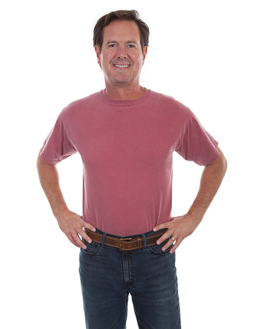 Men's Cotton T-shirt by Scully from Skip’s Western Outfitters | SCU-TR-057-BRI-M-BRICK