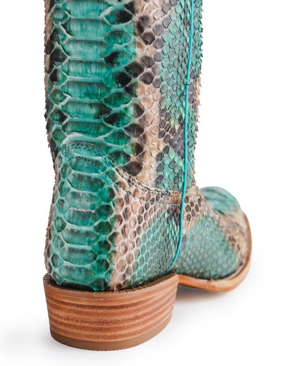 Women's Teal & Copper Exotic Western Boots - Rwl7204-1