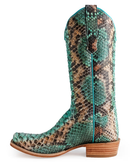 Women's Teal & Copper Exotic Western Boots - Rwl7204-1