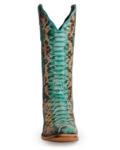 Women's Teal & Copper Exotic Western Boots - Rwl7204-1