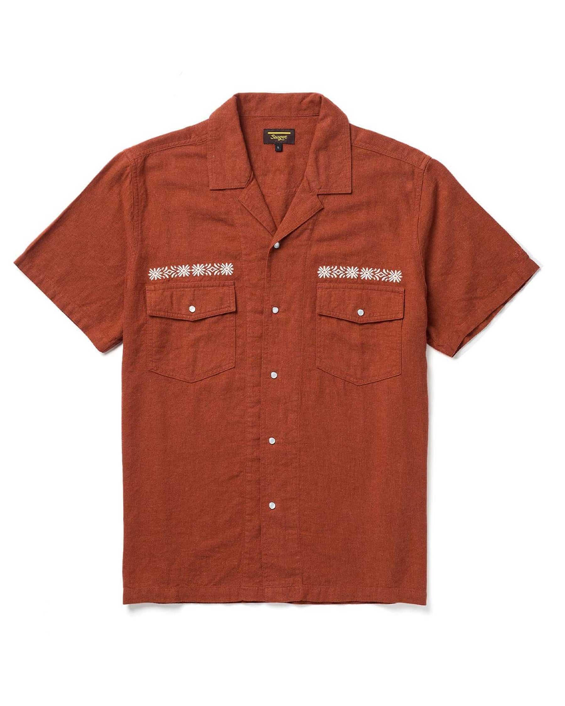 Men's Whippersnapper Embroidered Shirt - Mssp26Whipred by Seager from Skip’s Western Outfitters | SEA-MSSP26WHIPRED-S-RED-CLAY