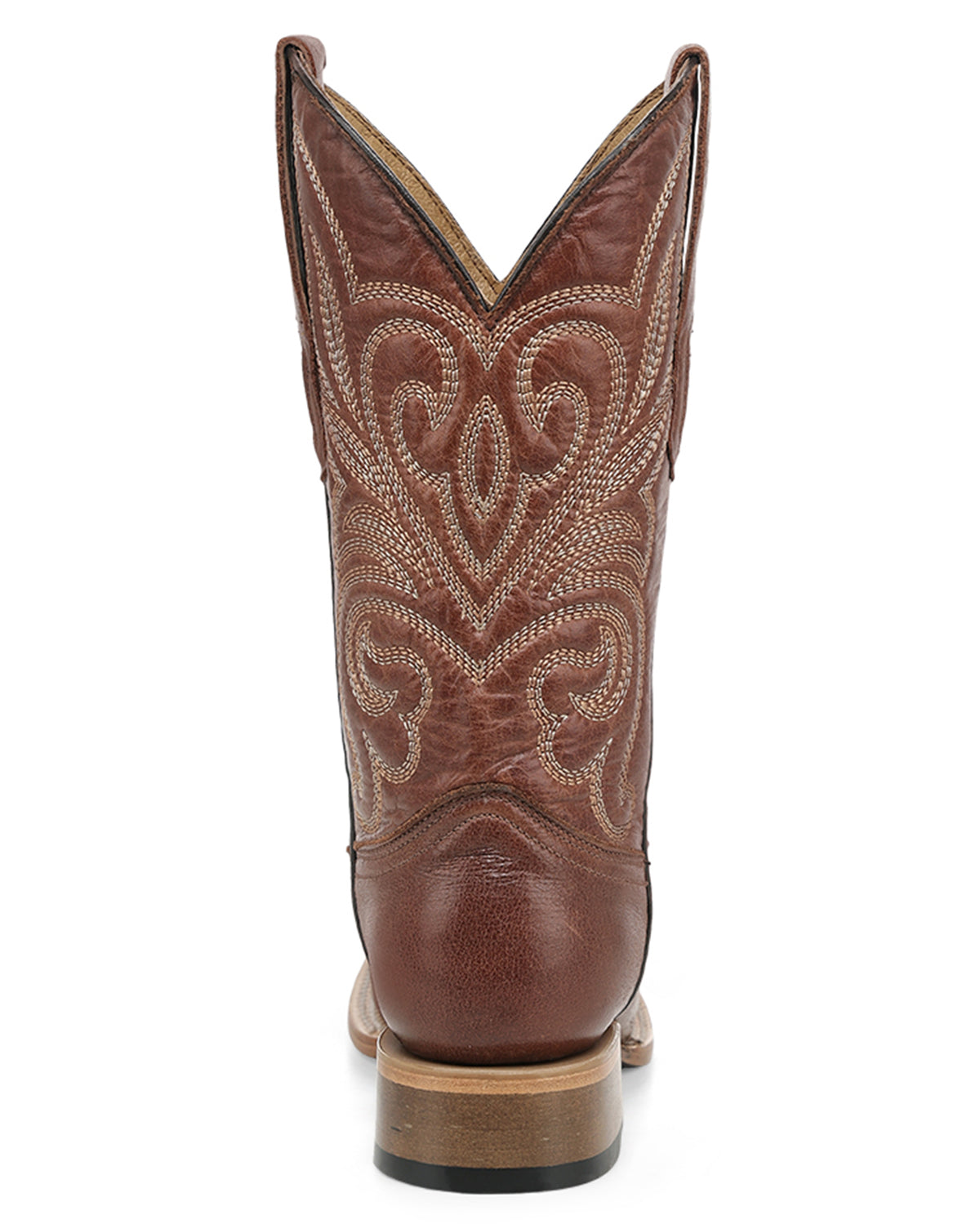 Circle G Women's Shedron Curved Embroidery Pattern Wide Square Toe Western Boots - L6464
