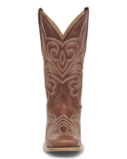 Circle G Women's Shedron Curved Embroidery Pattern Wide Square Toe Western Boots - L6464