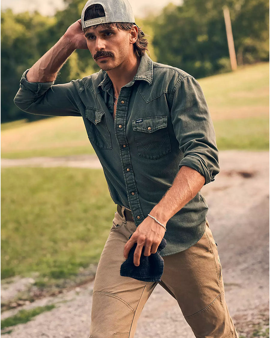 Men's Denim Western Shirt - 112381633