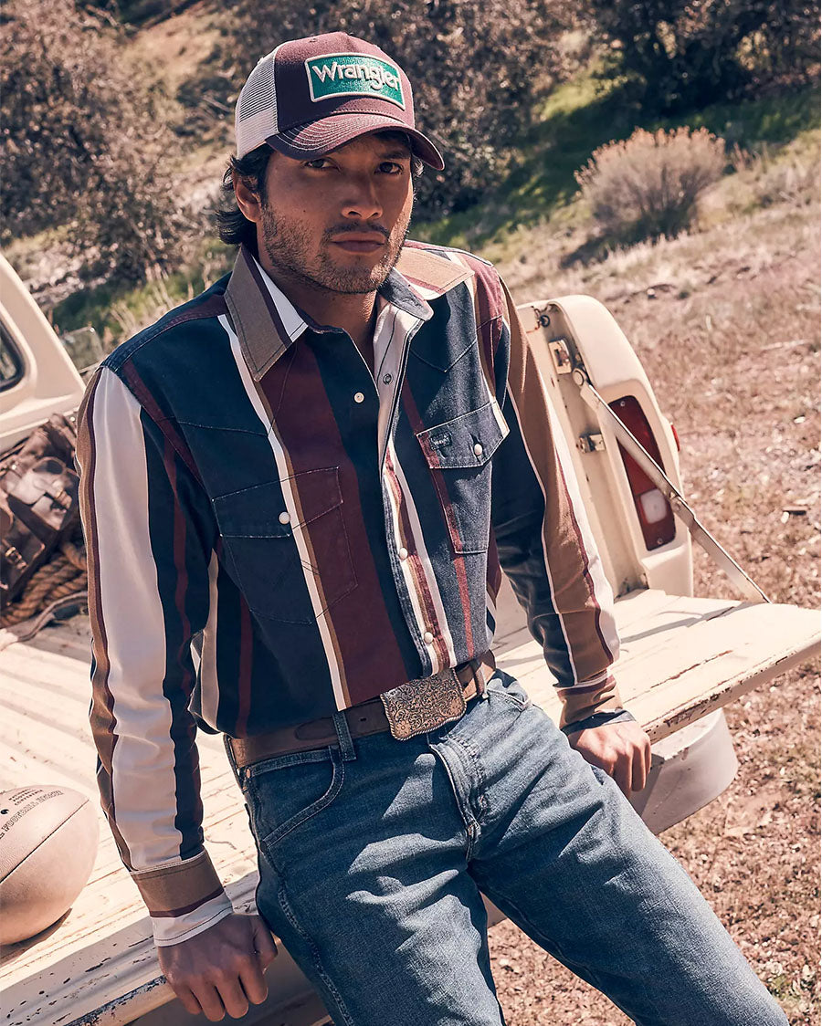 Men's Vintage Inspired Brushpopper Classic Fit Western Shirt - 112381998
