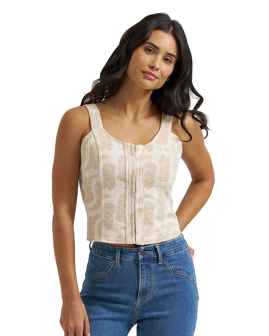 Women's Retro Jacquard Corset Top - 112382720
