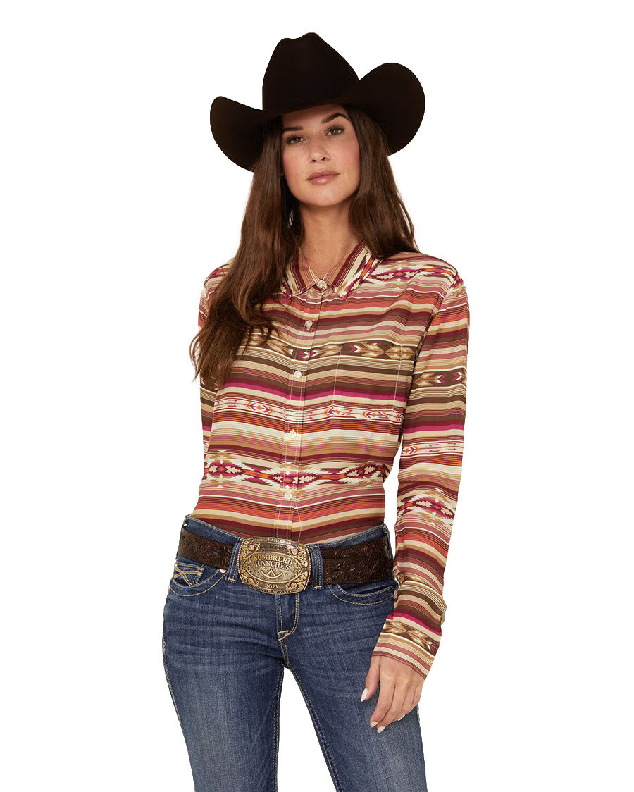 Women's Horizontal Aztec Western Shirt - 11-050-0590-2001 Mu - Xl   01060