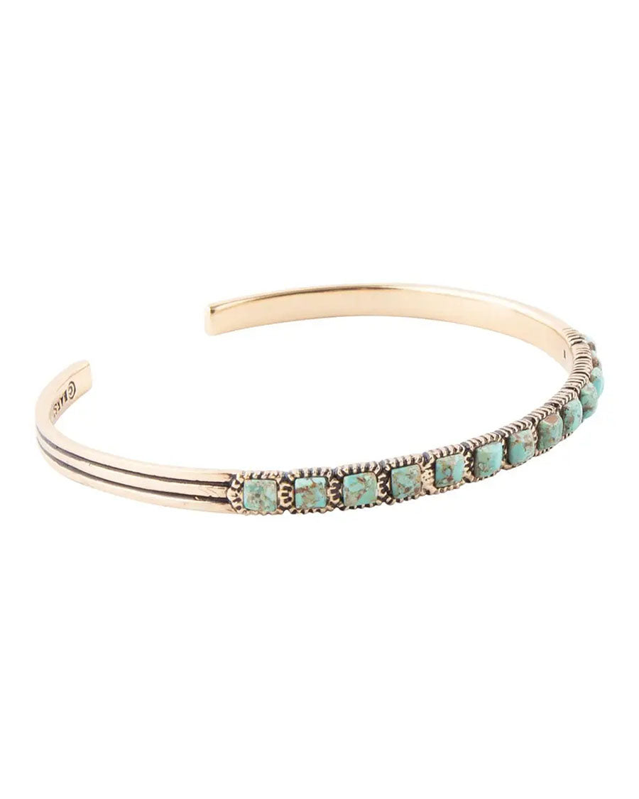 Women's In Line Turquoise And Bronze Cuff Bracelet - Mtnab01T01B