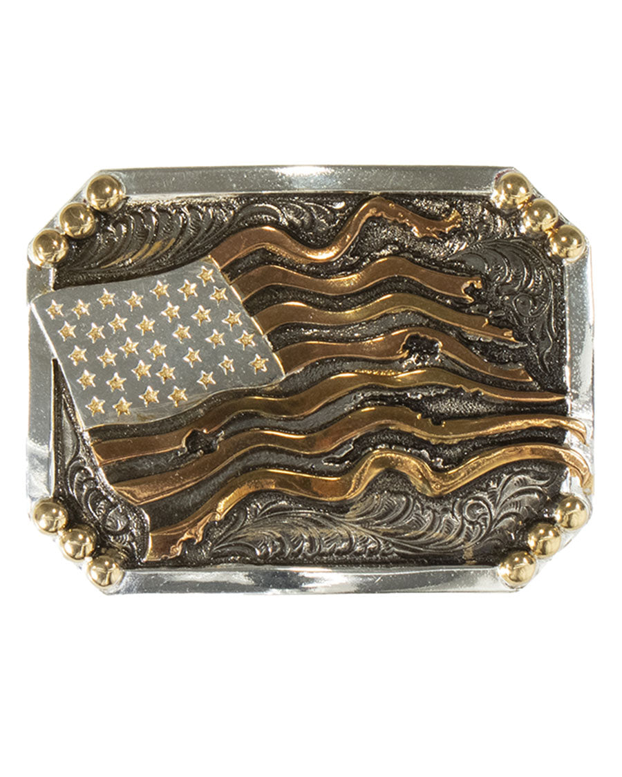 American Floral Belt Buckle - c10011