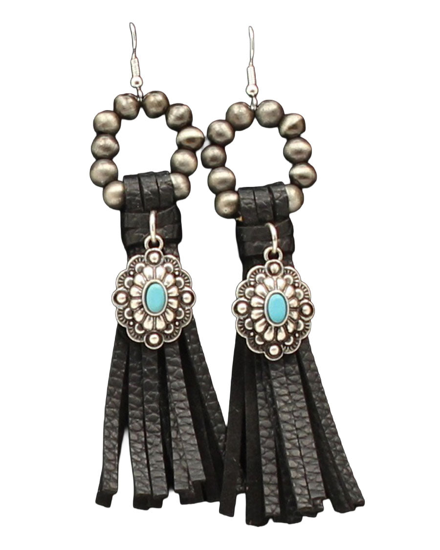 Fringe Floral Pendant Earrings - D460012401