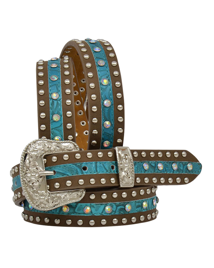 Women's Floral Studded Crystal Belt Set - Da5232