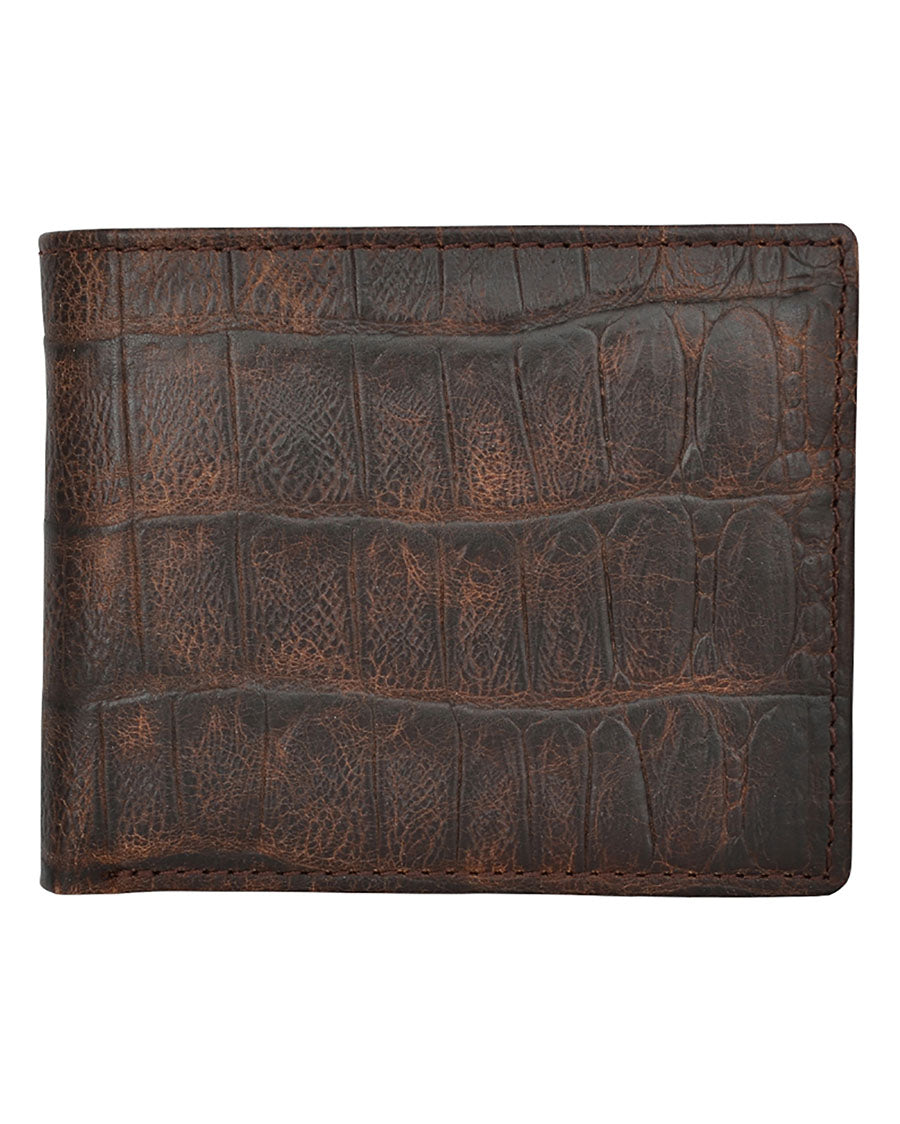 Cognac Croco Bifold Wallet - Dw232
