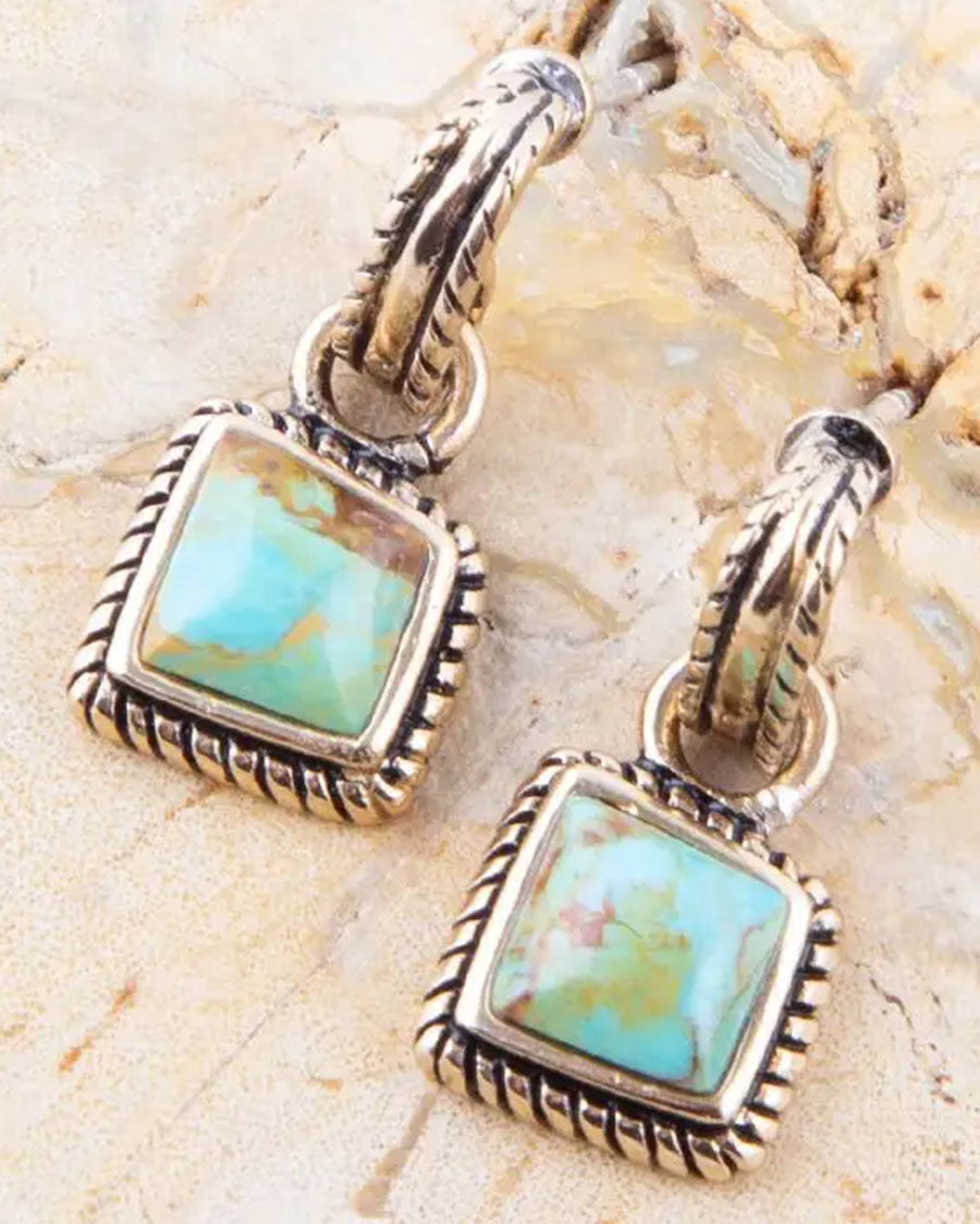 Women's Roped Around Turquoise Earrings - Pboue12Tg2B
