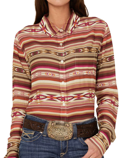Women's Horizontal Aztec Western Shirt - 11-050-0590-2001 Mu - Xl   01060