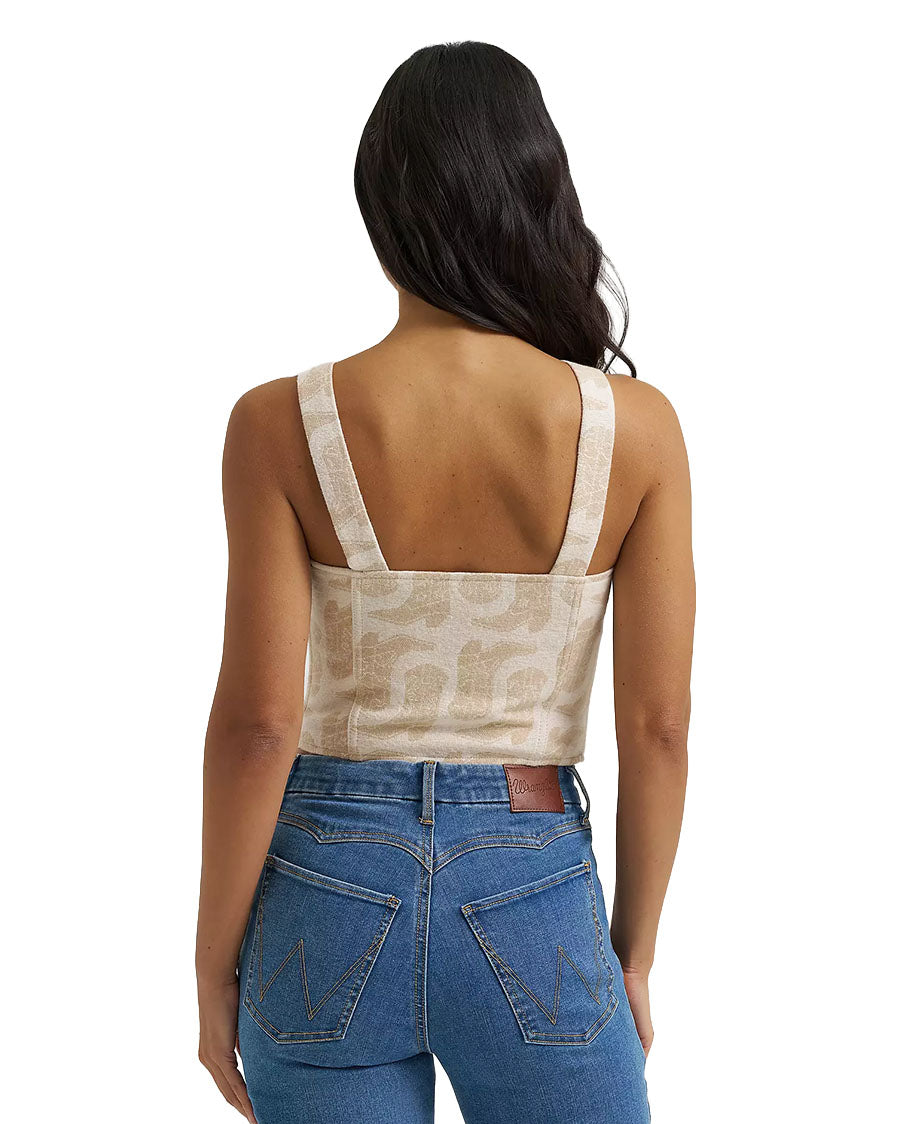 Women's Retro Jacquard Corset Top - 112382720