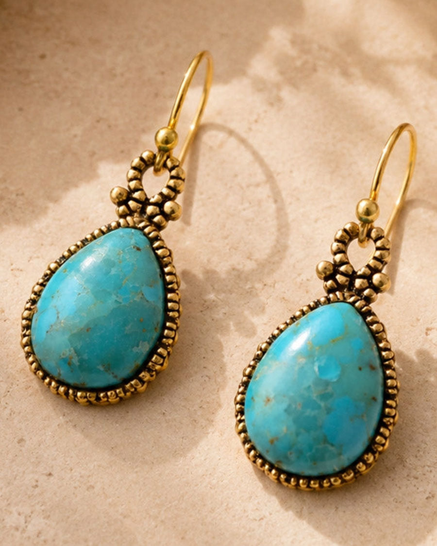 Women's Dreamy Drop Turquoise Earrings - Entre01T01B