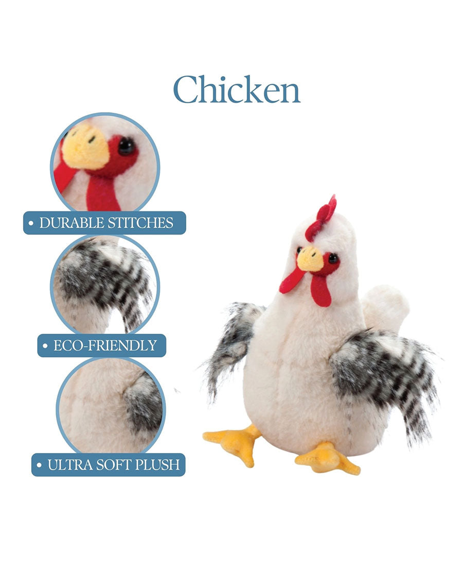 9" (19Cm) Wild Onez Chicken White Farm/Barnyard Animal - 423107