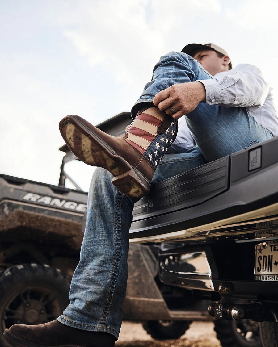 Men's Rebel Patriotic Pull-On Western Boots - DB5554
