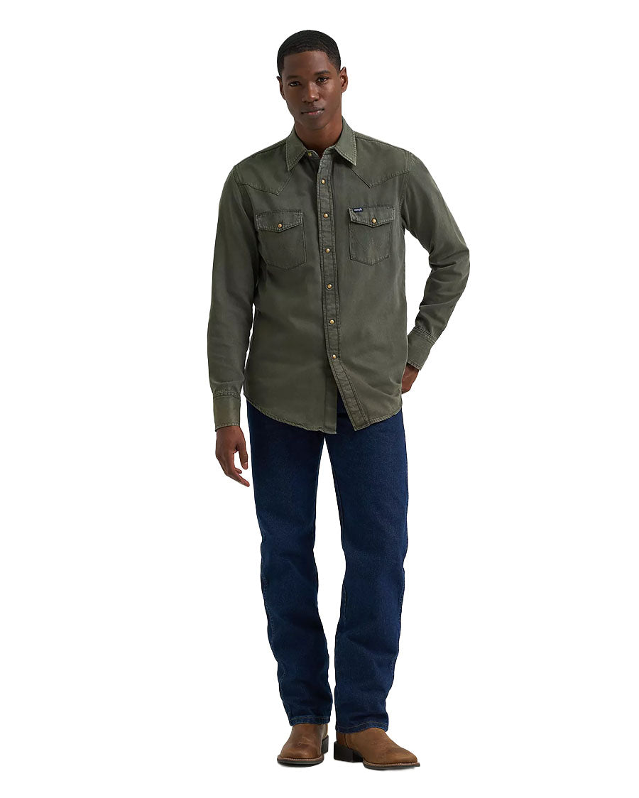 Men's Denim Western Shirt - 112381633