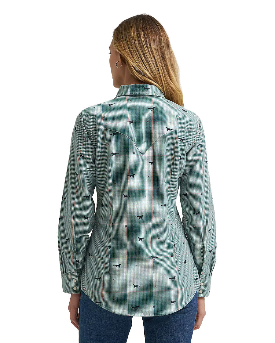 Women's Retro Vintage Western Snap Shirt - 112382671